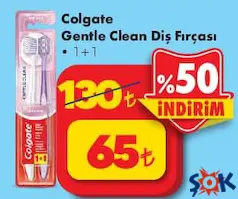COLGATE GENTLE CLEAN DİŞ FIRÇASI 1+1 fiyat ve kampanya bilgisi